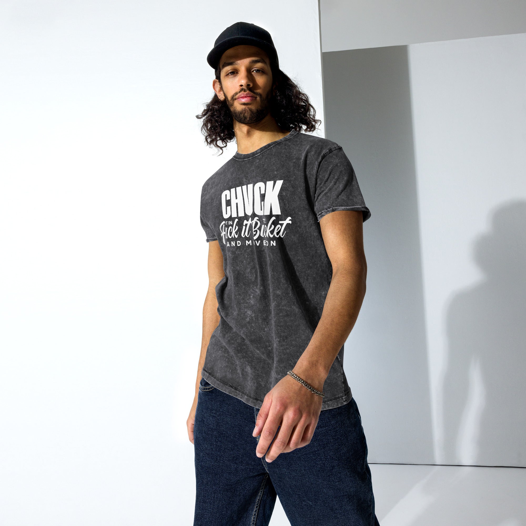 Chuck It in the Bucket Sarcastic Denim T-Shirt