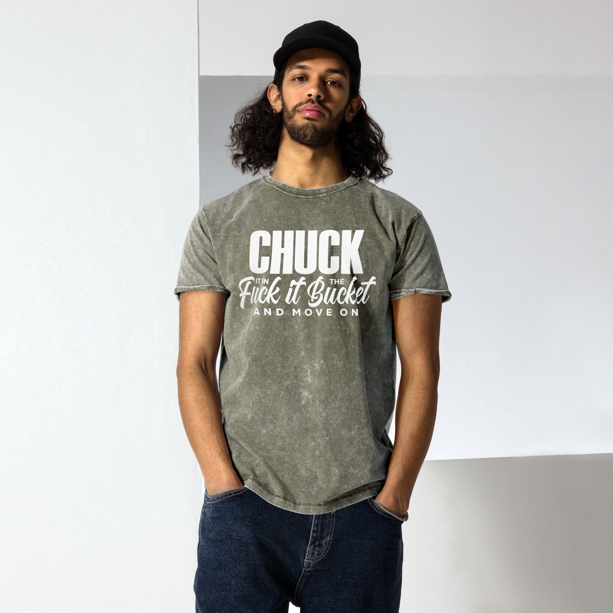 Chuck It in the Bucket Sarcastic Denim T-Shirt