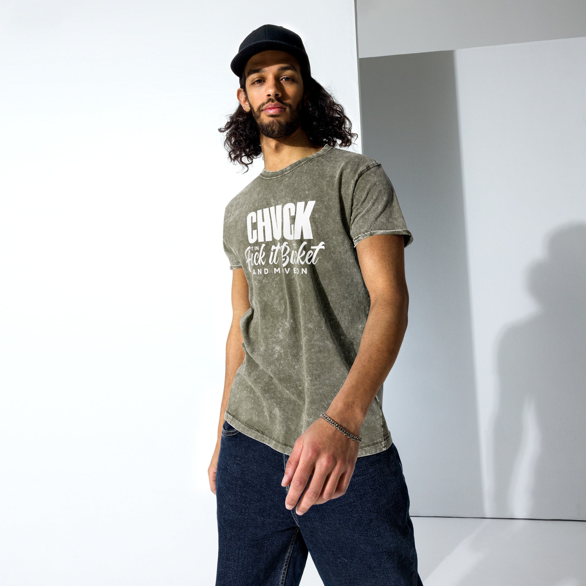 Chuck It in the Bucket Sarcastic Denim T-Shirt