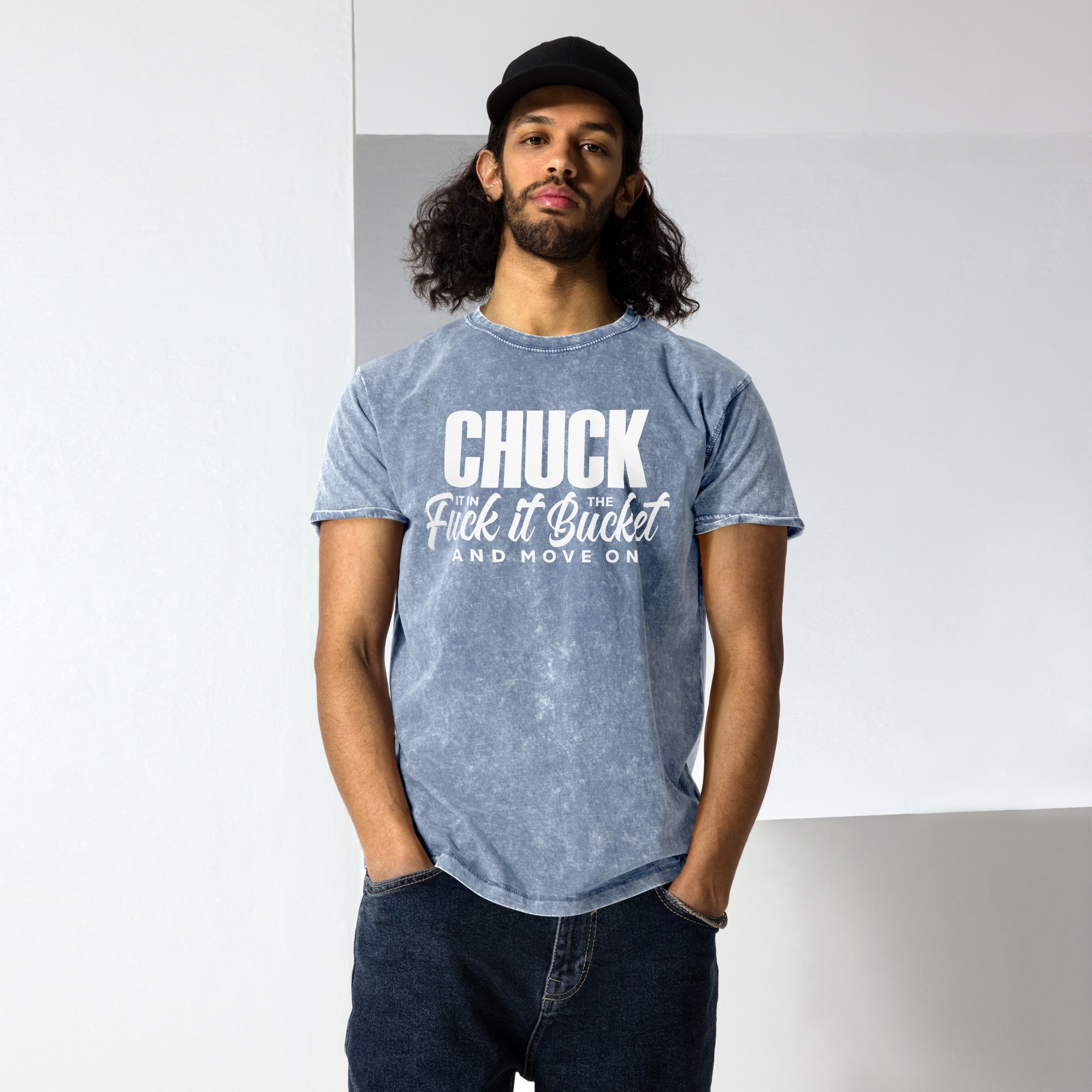 Chuck It in the Bucket Sarcastic Denim T-Shirt