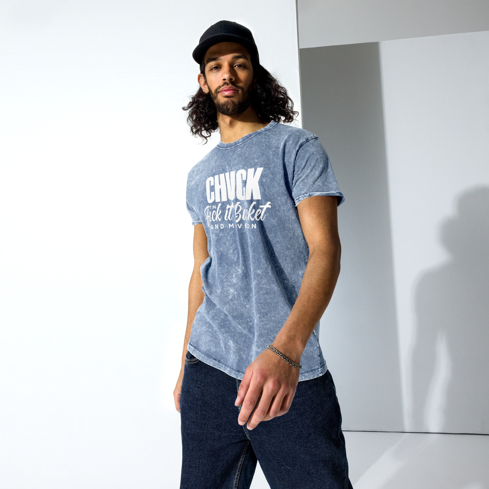 Chuck It in the Bucket Sarcastic Denim T-Shirt