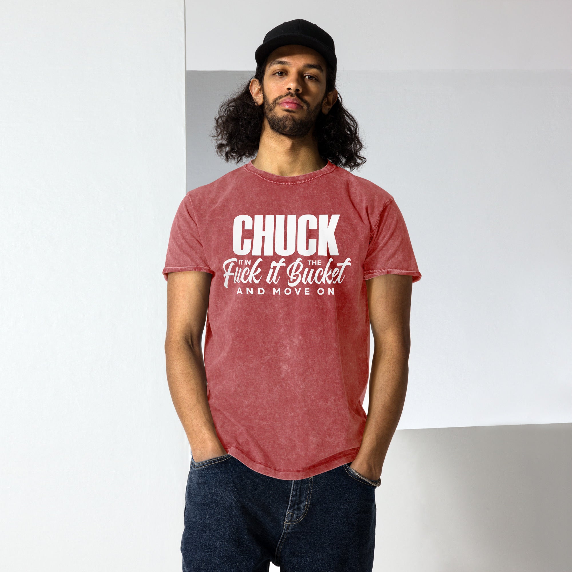 Chuck It in the Bucket Sarcastic Denim T-Shirt