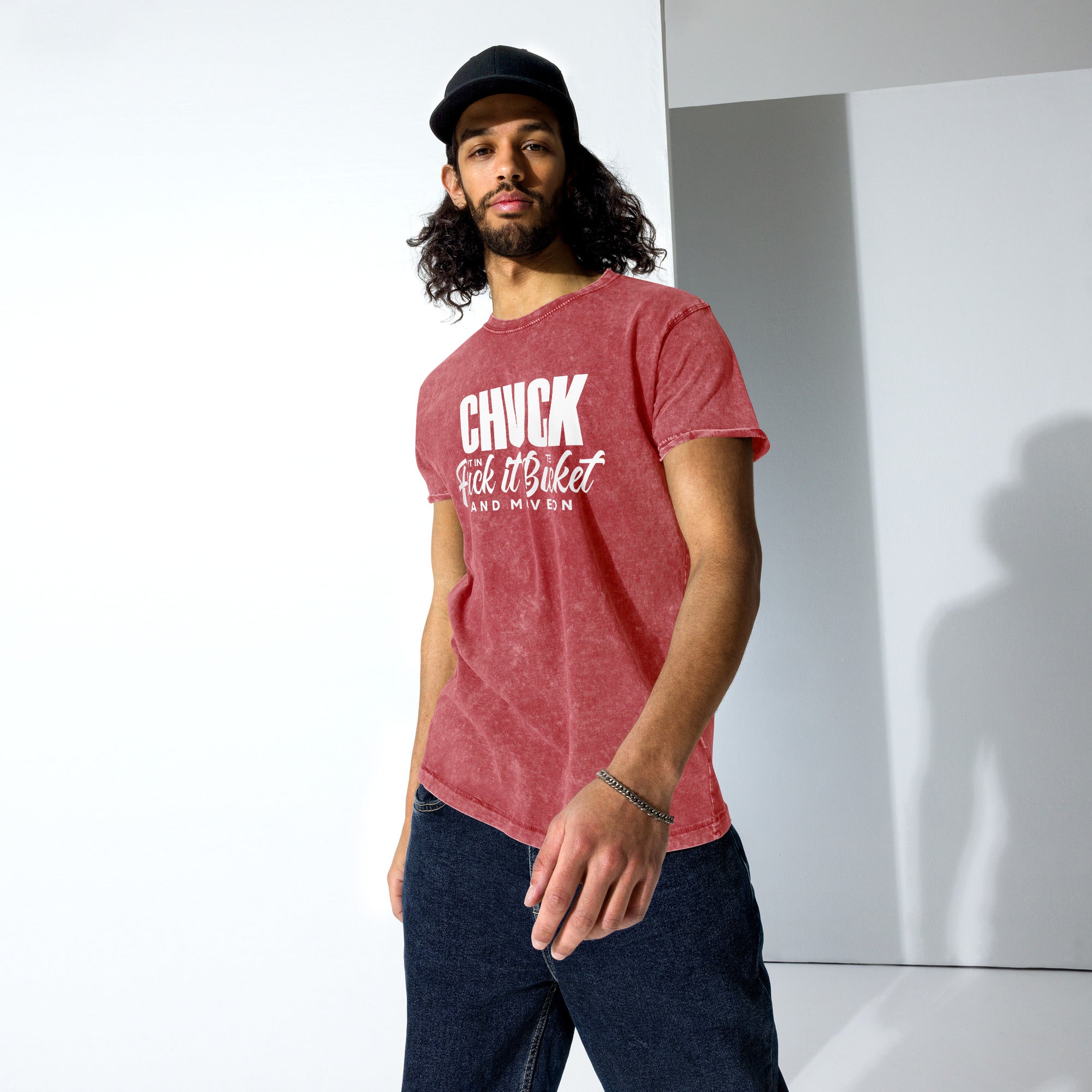 Chuck It in the Bucket Sarcastic Denim T-Shirt