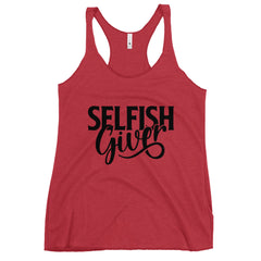 Selfish Giver Women's Racerback Tank | Black Graphic