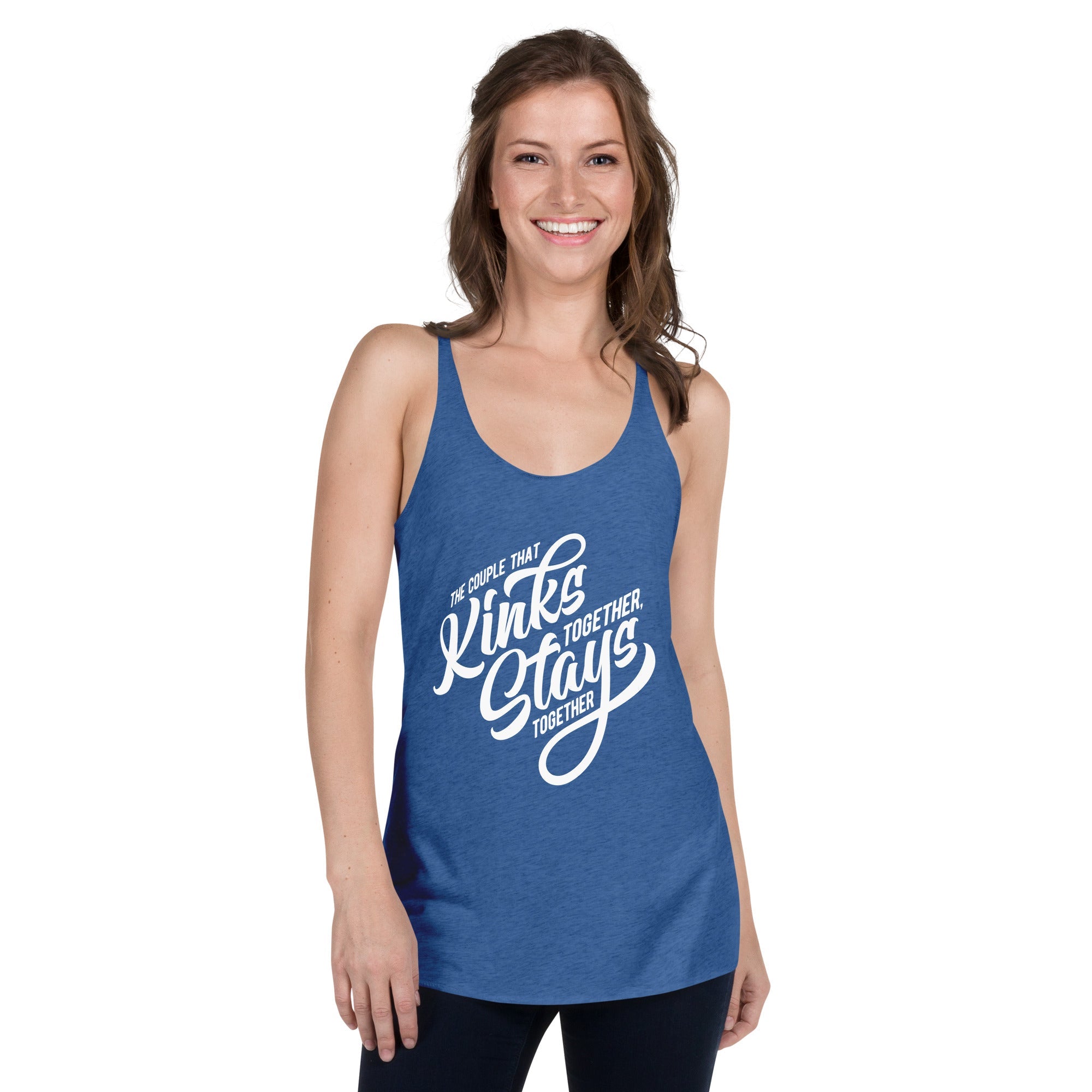 Couple That Stays Together Couples Humor Women's Graphic Racerback Tank